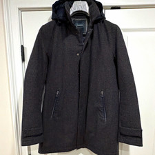 Herno Laminar Men’s Hooded Down Parka Houndstooth Gray/Black Zip 50 picture