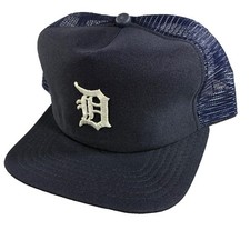 Vtg 1980s New Era Pro Model Detroit Tigers Trucker Hat Dupont Visor Made in USA picture