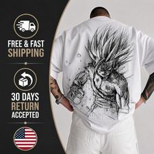Dragon Ball Anime T Shirt Men's Double Sided Print Loose Casual Short Sleeve picture