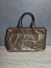 Authentic Lanvin Paris Distressed Brown Leather Business Briefcase Laptop Tote  picture