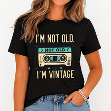 Vintage Cassette Tape T-Shirt I'm Not Old I'm Vintage Funny Retro Gift Tee picture