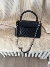 CHANEL CC Shoulder Bag Black Fabric/Leather picture