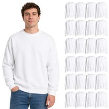 BILLIONHATS 24 Pack Men's Crewneck Sweatshirts Bulk Cotton Wholesale picture