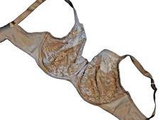 Wacoal Perfect Primer Underwire Unlined Lace Floral Bra Beige 38DD Adj Straps picture