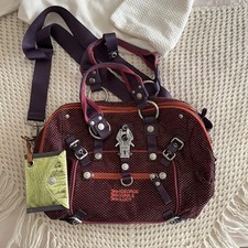 Vintage George Gina & Lucy SAMPLE Y2K cyber utilitarian purple satchel bag picture