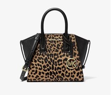 Michael Kors Women's Avril Satchel Handbag Black & Cheetah 35F4G4VC0H picture
