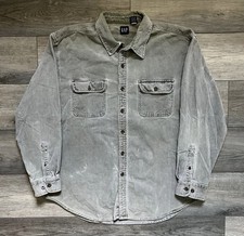 Vintage GAP Men's XL Corduroy Long Sleeve Button Shirt Jacket Olive Green picture