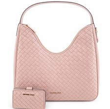 NWT Michael Kors Jet Set Hobo Bag + Wallet Powder Blush $826 Retail Set picture