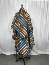 antique wool shawl 1855 unisex Ribbon Striped jacquard 58x62 Civil War Era rare picture