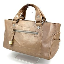 CELINE Boogie bag Hand Bag Leather Beige Authentic picture