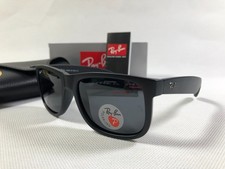 Ray-Ban RB4165 Justin Sunglasses Matte Black Frame Polarized Grey Lens Unisex 03 picture