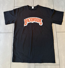 Backwoods Men's Black Logo T-Shirt Cotton Knit Crew Neck Short Sleeve L picture