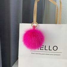 Soft Real Fox Fur Ball Pompom Keychain Keyring Bag Cute Car Phone Pendent Hot picture