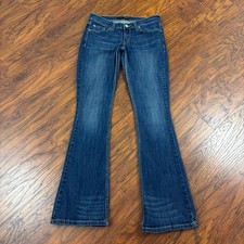 Levis 524 Jeans Womens 5 Boot Cut Too Superlow Stretch Dark Wash Denim 28x32 picture