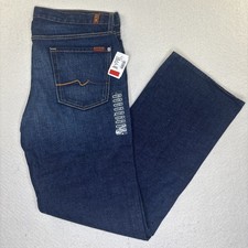 Vtg DEADSTOCK 7 For All Mankind Bootcut 38x34 Dark Wash Relaxed Jeans Y2K NWT picture