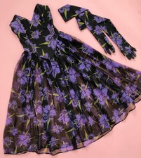 Vintage 80s Betsey Johnson Punk Label Iris Dress & Gloves RARE picture