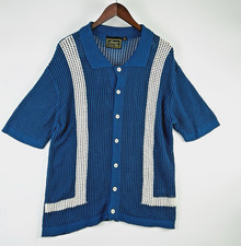 Vintage Massive Luxury Edition Mens Mesh Knit Polo Shirt Size M Preppy Yacht picture