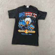 VTG 1997 Softee Daytona Beach Bike Week T Shirt Sz S Black Eagle Single Stitch picture