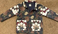 Handmade Upcycled Vintage Quilted Blanket Porch Coat Full Size M-XL OOAK picture
