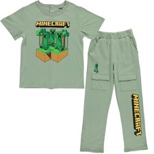Minecraft Boys Adaptive T-Shirt & Cargo Sweatpants Set, Gaming Clothing... picture