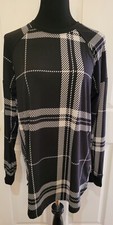 Lularoe Erin Long Sleeve Raglan Top Size M Medium BeautifulBlack White Print NWT picture