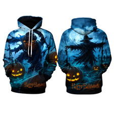 Halloween Scarecrow Hoodie, Spooky Pumpkin Pullover, Unisex Gothic Sweatshirt picture