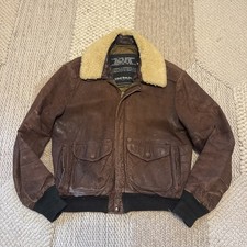 Rare SCHOTT L 42 Leather Fur Collar Roughed Out B-3 Bomber Flight Jacket picture