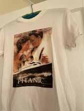 Vintage 1990s Titanic Movie Promo T-shirt Youth Large 14 Women’s XS White GUC picture