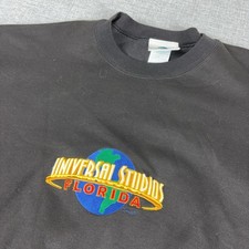 Vintage Universal Studios Florida Sweatshirt Mens 2XL Black Embroidered 90s picture