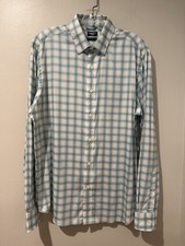 Faherty Reserve The Movement Shirt M Blue Plaid Long Sleeve picture
