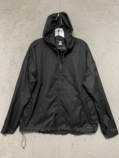REI Jacket Mens Size XL Black Hooded Full Zip Windbreaker Hiking Outdoor picture