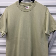 Vintage Anvil Blank Sage Green T-shirt Men’s M 90s NOS  USA Made Solid Moss Gym picture
