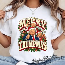 Merry Trumpmas Shirt Trump Christmas Shirt Funny Political Tee Santa Holiday picture