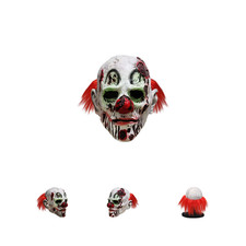 Scary Evil Clown Mask Latex Horror Face Halloween Costume Zombie Cosplay Adult picture