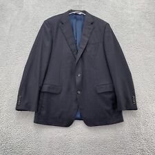 Samuelsohn Mens Blazer Blue 44L Tall Super 120s Wool Plaid Sports Coat   * Flaws picture