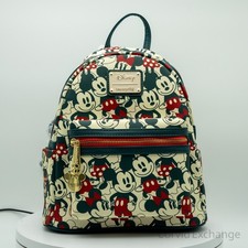 Loungefly Disney Mickey & Minnie Mouse All-Over Print (AOP) Mini Backpack NWT picture