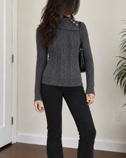 late-2000s vintage MARC JACOBS Mainline Wool Sweater Turtle Cowl Neck Cable Knit picture