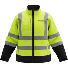 RefrigiWear Mens Hi-Vis Reflective Softshell Jacket Neon Yellow Black 2XL picture