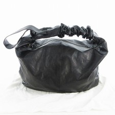 ssstein SHIRRING HANDLE Leather Shoulder Bag Goat Black Used Authentic picture