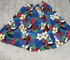 Tumbleweeds Women’s Large Vibrant Floral Tropical Skirt Vintage Retro picture