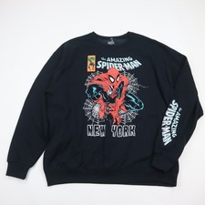 Spider-Man Amazing Marvel Crewneck Sweatshirt Mens XL Black Comic New York picture