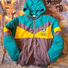 Anaheim Mighty Ducks 90s NEW w/TAG Vintage Double Lined Puffer Hoodie sz Medium picture