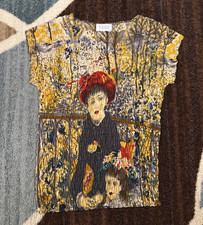 Tess Vintage Women's Medium Classic Impressionist Art Print Crinkle Top Portrait picture