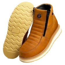 HAMMER HM339S Men’s DoubleZipper Steel Toe Work Boots Habanna Lightweight Therml picture