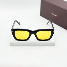Tom Ford FT1327 Icon Sunglasses Black Frame Yellow Lens 52-22-145 New w/ Box picture