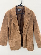 Vintage Savannah Cognac Suede Leather Blazer Jacket picture