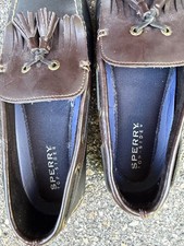 SPERRY Top-Sider Mens Size 10.5 2-Tone Leather Loafers w/ Tassels Kiltie Style picture