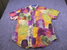 Robert Graham Shirt Mens 2XL Multicolor Abstract Cotton Short Sleeve Button-Up picture