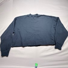 Fear of God Essentials Mock Neck Cropped Sweatshirt Black XS Raw Hem picture