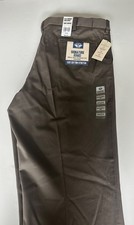 Dockers Dark Pebble Brown Signature Khaki Lux Cotton Pleated Pant Size W46 X L30 picture